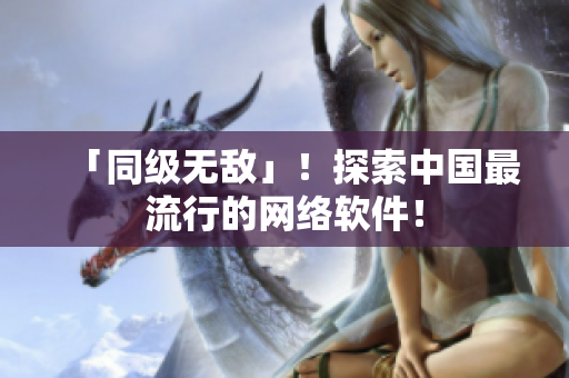 「同级无敌」！探索中国最流行的网络软件！