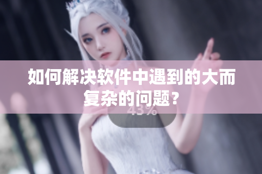 如何解决软件中遇到的大而复杂的问题？