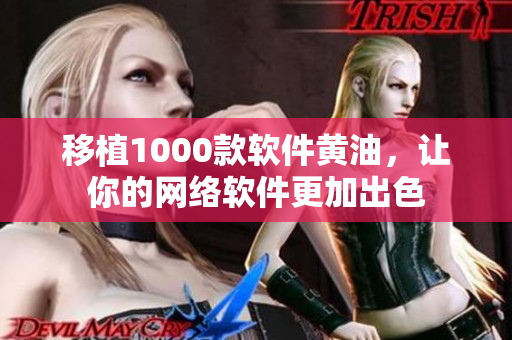 移植1000款软件黄油，让你的网络软件更加出色