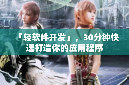 「轻软件开发」，30分钟快速打造你的应用程序