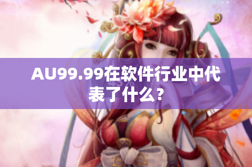 AU99.99在软件行业中代表了什么？