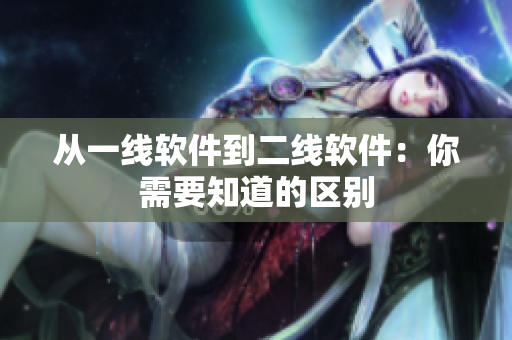 从一线软件到二线软件：你需要知道的区别