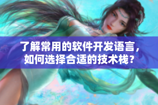 了解常用的软件开发语言，如何选择合适的技术栈？