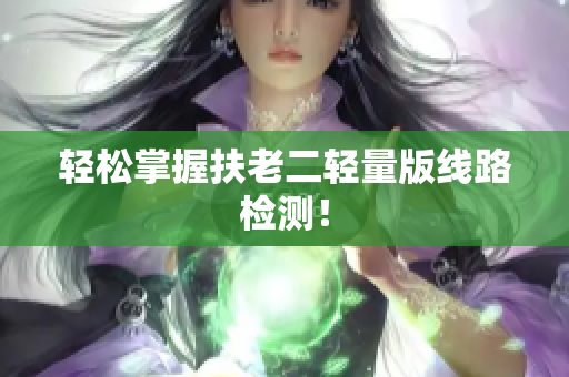 轻松掌握扶老二轻量版线路检测！