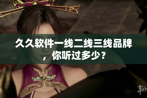 久久软件一线二线三线品牌，你听过多少？