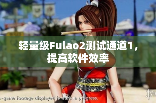 轻量级Fulao2测试通道1，提高软件效率