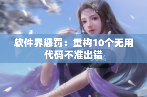 软件界惩罚：重构10个无用代码不准出错