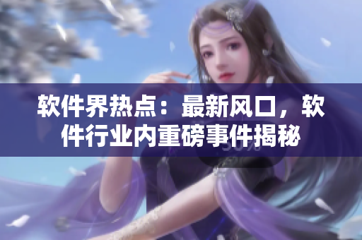 软件界热点：最新风口，软件行业内重磅事件揭秘