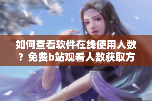 如何查看软件在线使用人数？免费b站观看人数获取方法分享