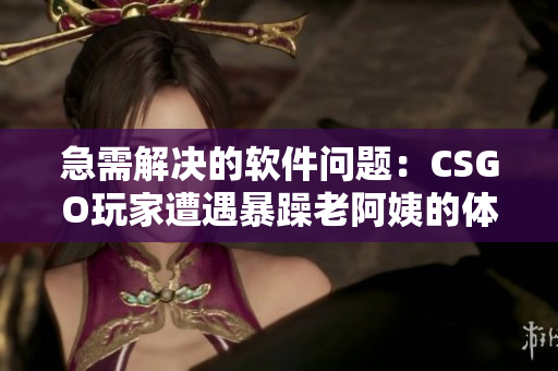 急需解决的软件问题：CSGO玩家遭遇暴躁老阿姨的体验