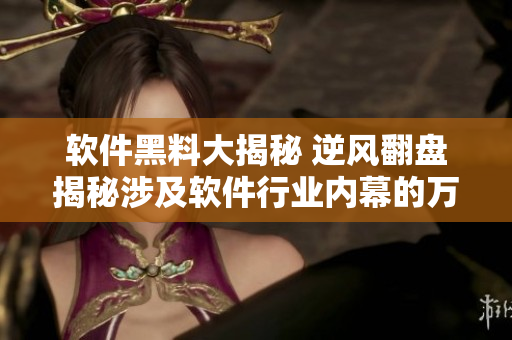 软件黑料大揭秘 逆风翻盘揭秘涉及软件行业内幕的万里长征