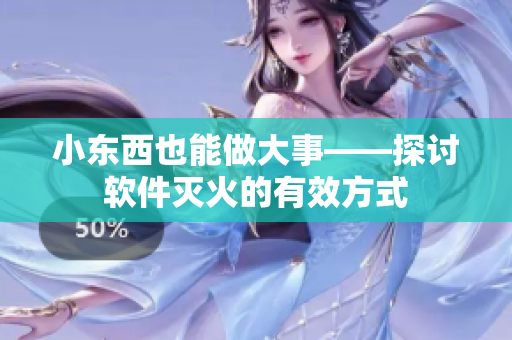 小东西也能做大事——探讨软件灭火的有效方式