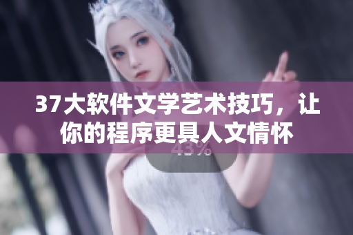 37大软件文学艺术技巧，让你的程序更具人文情怀