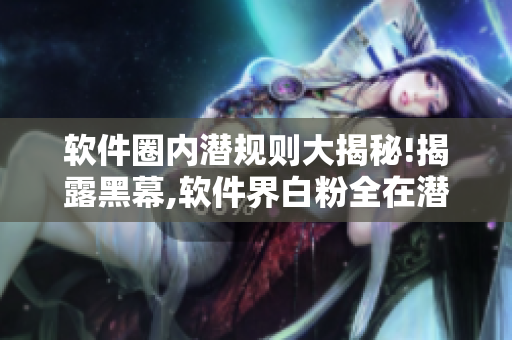 软件圈内潜规则大揭秘!揭露黑幕,软件界白粉全在潜规则中!