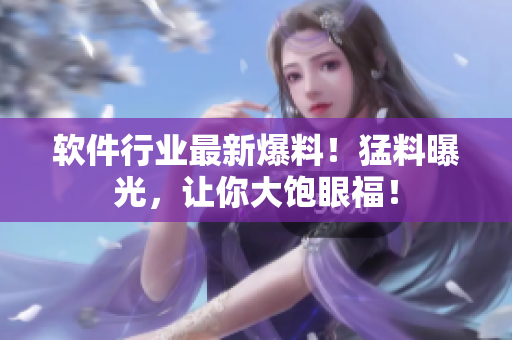 软件行业最新爆料！猛料曝光，让你大饱眼福！