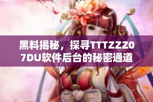 黑料揭秘，探寻TTTZZZ07DU软件后台的秘密通道