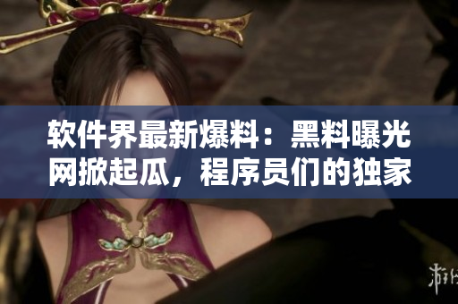 软件界最新爆料：黑料曝光网掀起瓜，程序员们的独家揭秘！