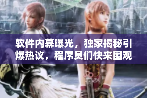软件内幕曝光，独家揭秘引爆热议，程序员们快来围观最新猛料
