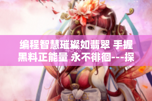 编程智慧璀璨如翡翠 手握黑料正能量 永不徘徊---探索软件之道