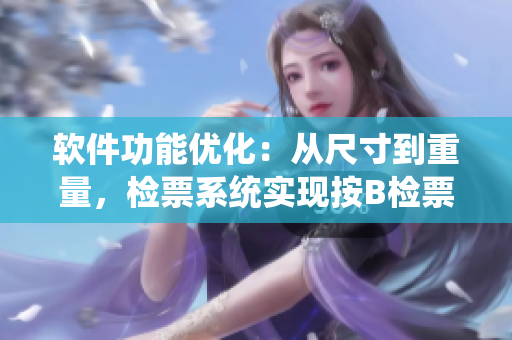 软件功能优化：从尺寸到重量，检票系统实现按B检票上车