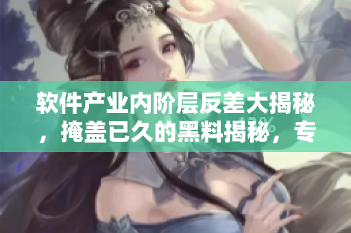 软件产业内阶层反差大揭秘，掩盖已久的黑料揭秘，专业软件圈内瓜友热议