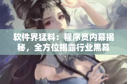 软件界猛料：程序员内幕揭秘，全方位揭露行业黑幕