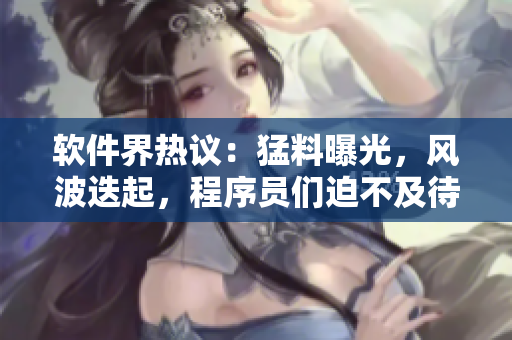 软件界热议：猛料曝光，风波迭起，程序员们迫不及待地探讨这个惊人事件
