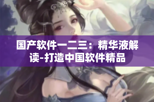 国产软件一二三：精华液解读-打造中国软件精品