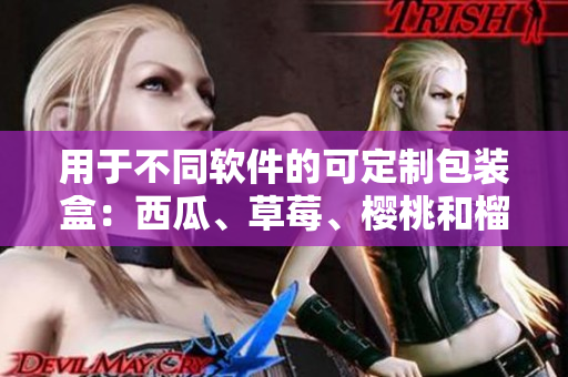 用于不同软件的可定制包装盒：西瓜、草莓、樱桃和榴莲
