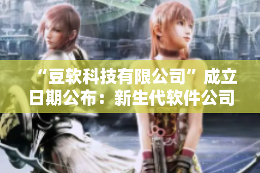 “豆软科技有限公司”成立日期公布：新生代软件公司即将呈现！