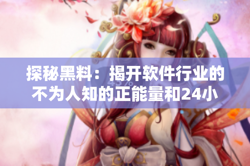 探秘黑料：揭开软件行业的不为人知的正能量和24小时不打烊的黑暗角落