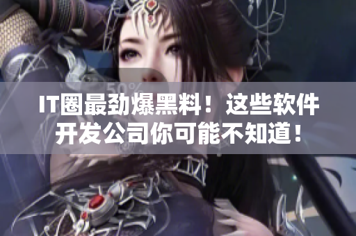 IT圈最劲爆黑料！这些软件开发公司你可能不知道！