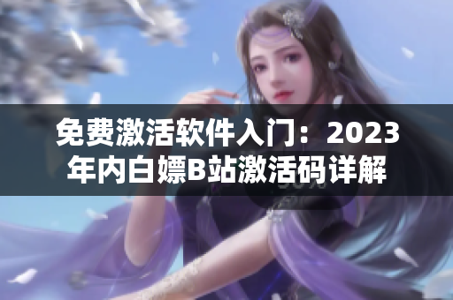 免费激活软件入门：2023年内白嫖B站激活码详解