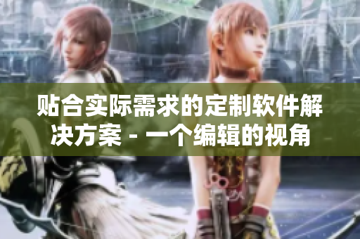 贴合实际需求的定制软件解决方案 - 一个编辑的视角